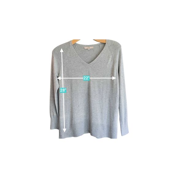 Loft Flecked zv-neck Tunic in Gray. Raglan Sleeves. Super Soft. Size L. 450 - Picture 3 of 6